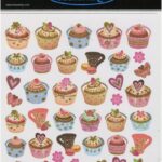 Sticker King TEA TIME Cupcakes Foil Stickers 39pc