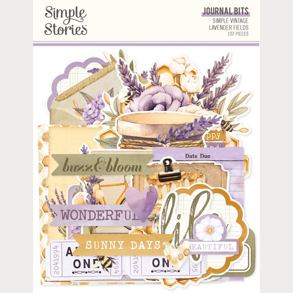 BD0A0EDC-A837-417E-BA96-D5BE842F9546 Simple Stories SIMPLE VINTAGE LAVENDER FIELDS Journal Bits 107pc - Image 1