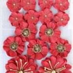 Little Birdie RENAE CARDINAL RED Handmade Flowers 27pc