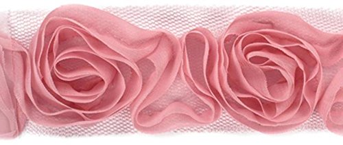 Blush_Rose_Ribbon American Crafts Premium RIBBON ROSES BLUSH 1yd X 1 1/2" Trim - Image 1