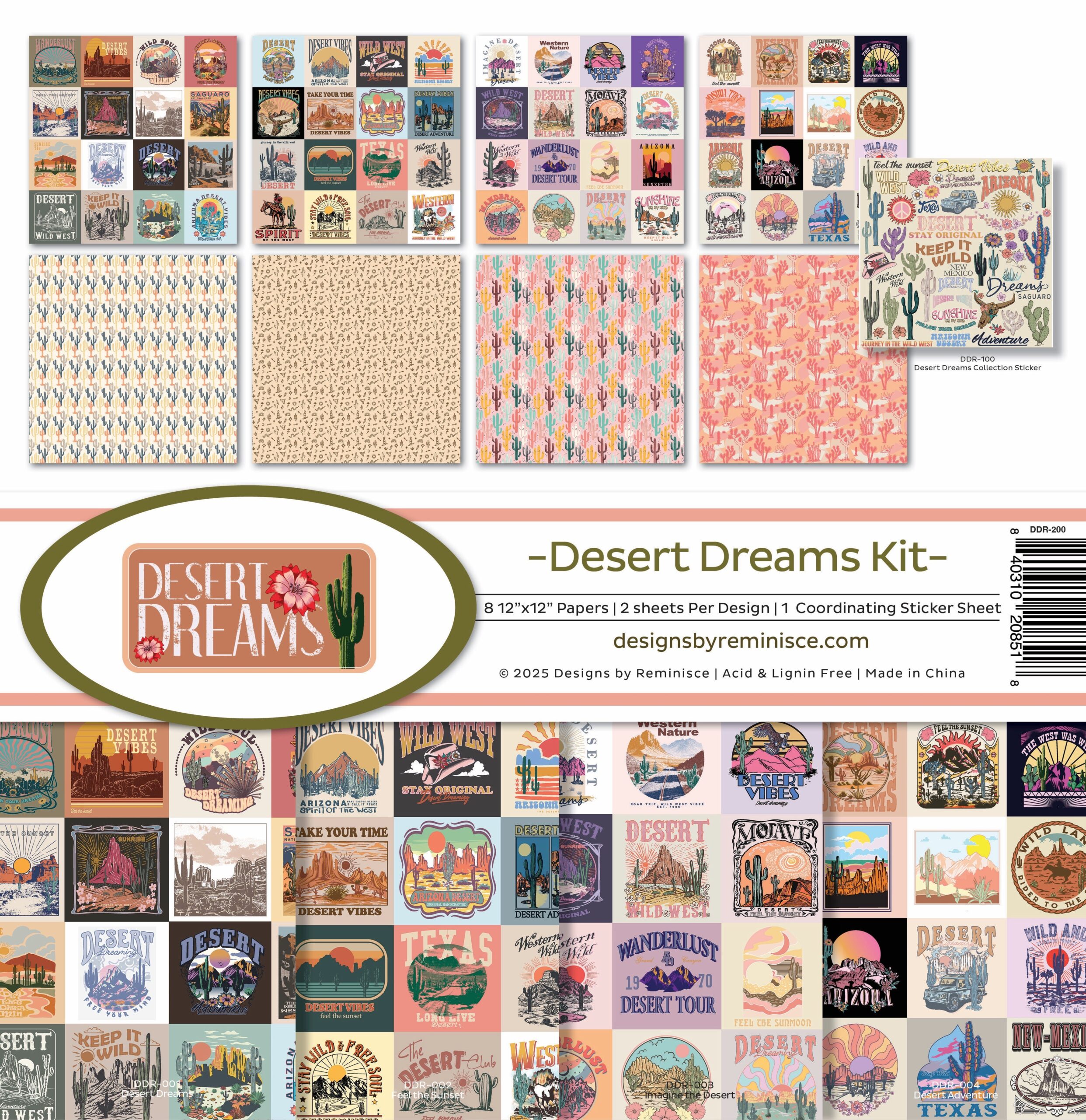C0A7E426-FA7B-47A8-9AA4-3B116602CAFB Reminisce DESERT DREAMS 12"X12" Scrapbook Kit 9pc - Image 1
