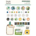 Simple Stories HAPPY TRAVELS DECORATIVE BRADS 31pc