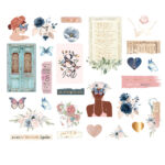 Prima INDIGO CHIPBOARD Stickers 26pc