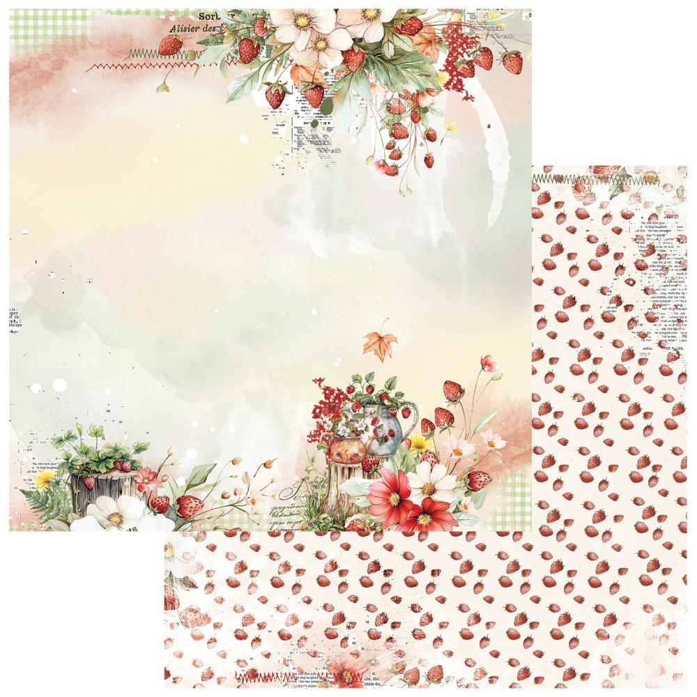 C3437276-50F6-41E2-9606-0979C57B4849 49 and Market NATURE’S HAVEN Strawberry Tea 12”X12” Scrapbook Paper - Image 1
