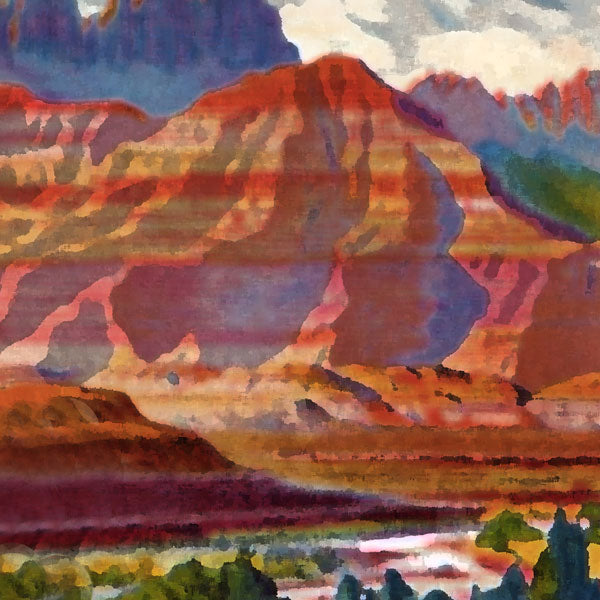 C4EBF586-7DF3-49C1-86B2-B19BF70F5237 GRAND CANYON RIGHT Watercolor 12"X12" Scrapbook Customs Paper - Image 1
