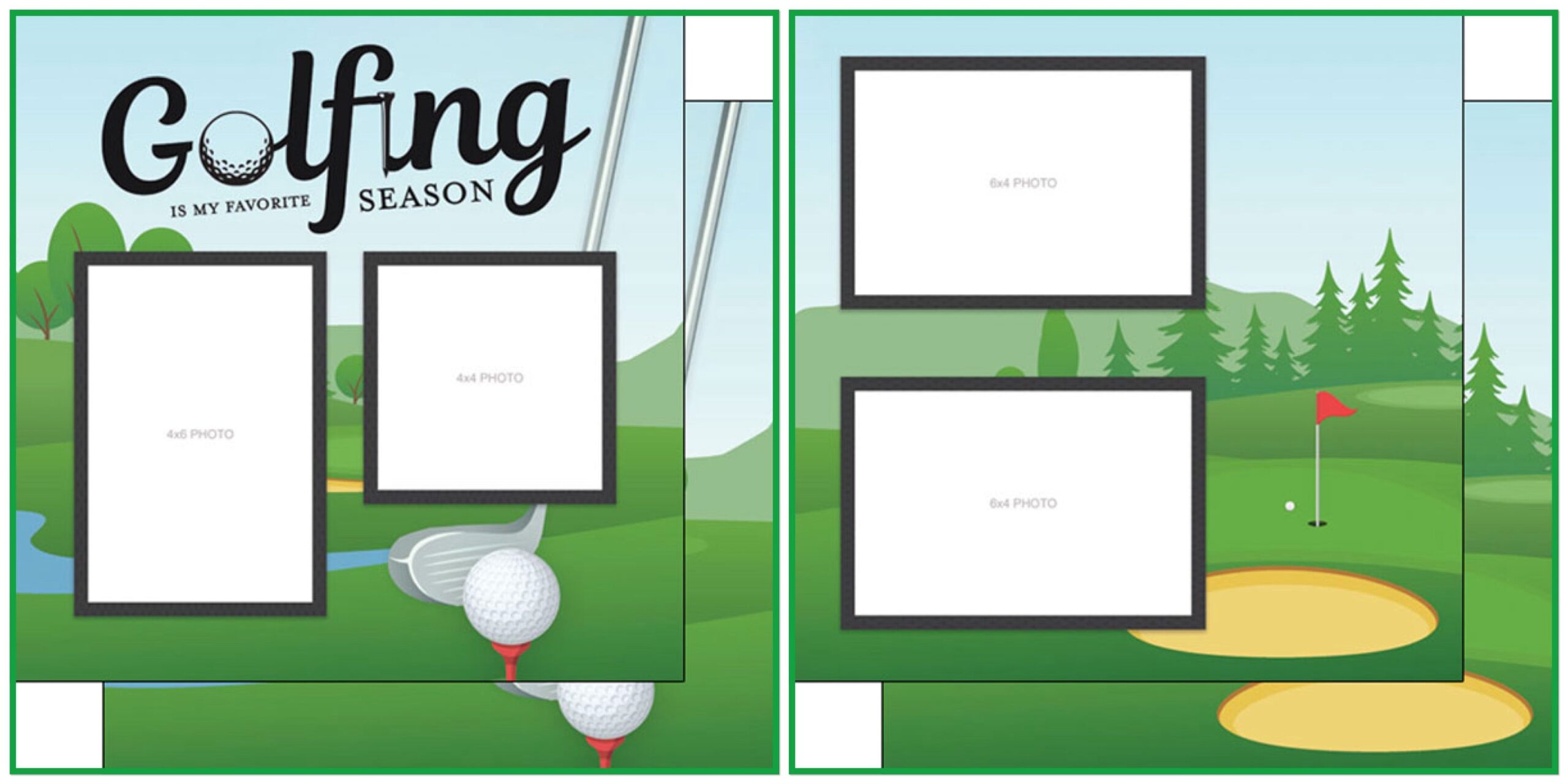 C50C6ECA-A73B-413F-BCE2-C01A35DCFDF1 Scrapbook Customs GOLF QUICK PAGES 12"X12" Scrapbook Paper 2pc - Image 1