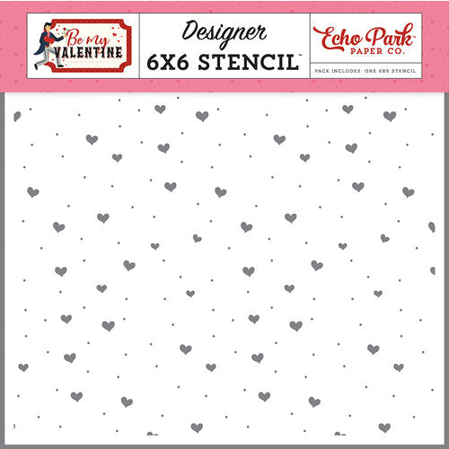 C56E5926-18C2-4AAE-9413-1FB3B772134E Echo Park Be My Valentine 6"X6" LOTS OF LOVE Stencil 1pc - Image 1