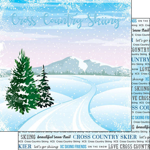 C760A0AD-DB0D-4A83-B47F-26145058707F Scrapbook Customs CROSS COUNTRY SKIING WINTER ADVENTURES 12X12 Sports Sheet - Image 1