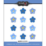 Scrapbook Customs FORGET ME NOT FLOWER Repeat Stickers 12pc