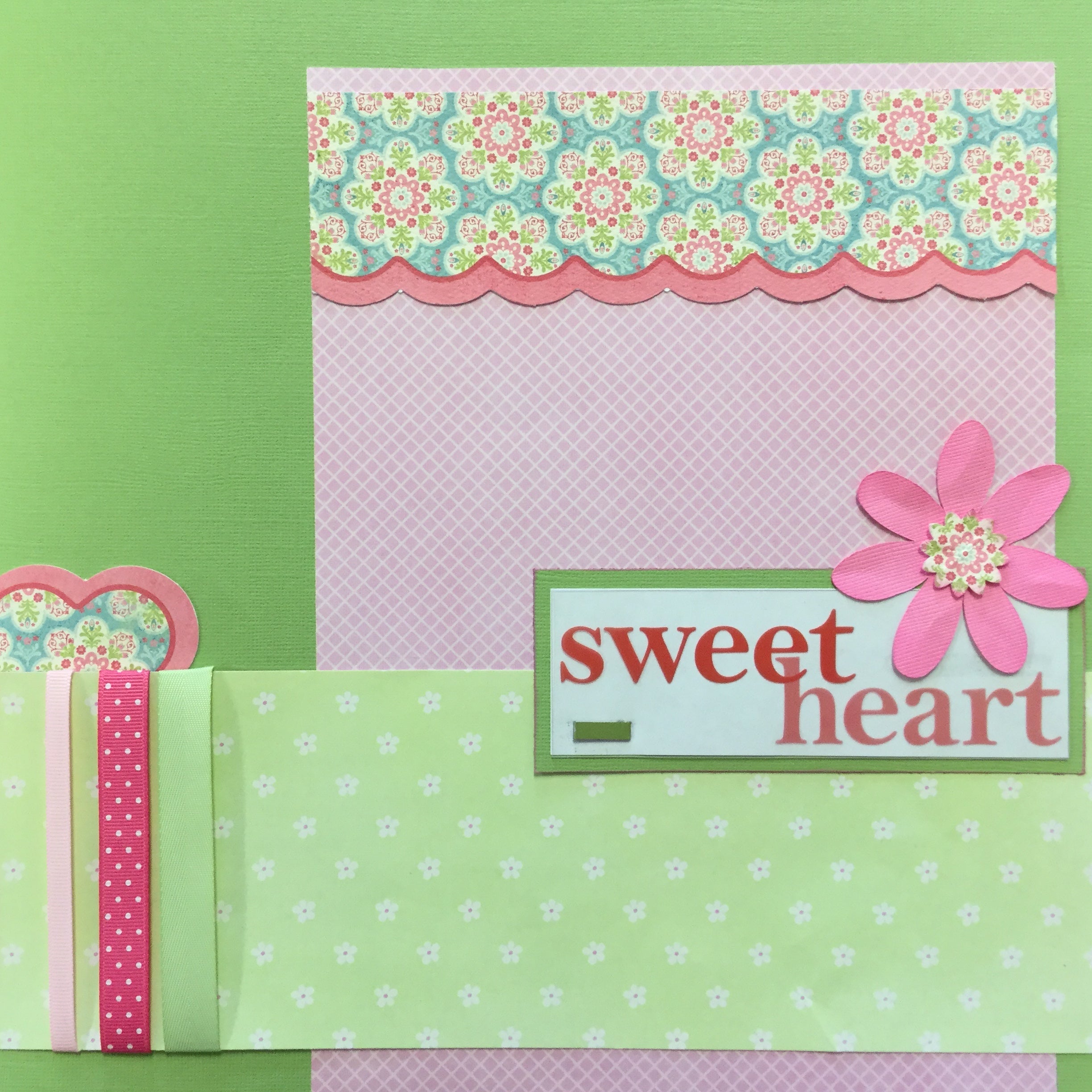 C78DB4C5-374E-4160-B9BB-CCC5BBE1640A Premade Pages SWEETHEART 12"X12" Scrapbook Page - Image 1