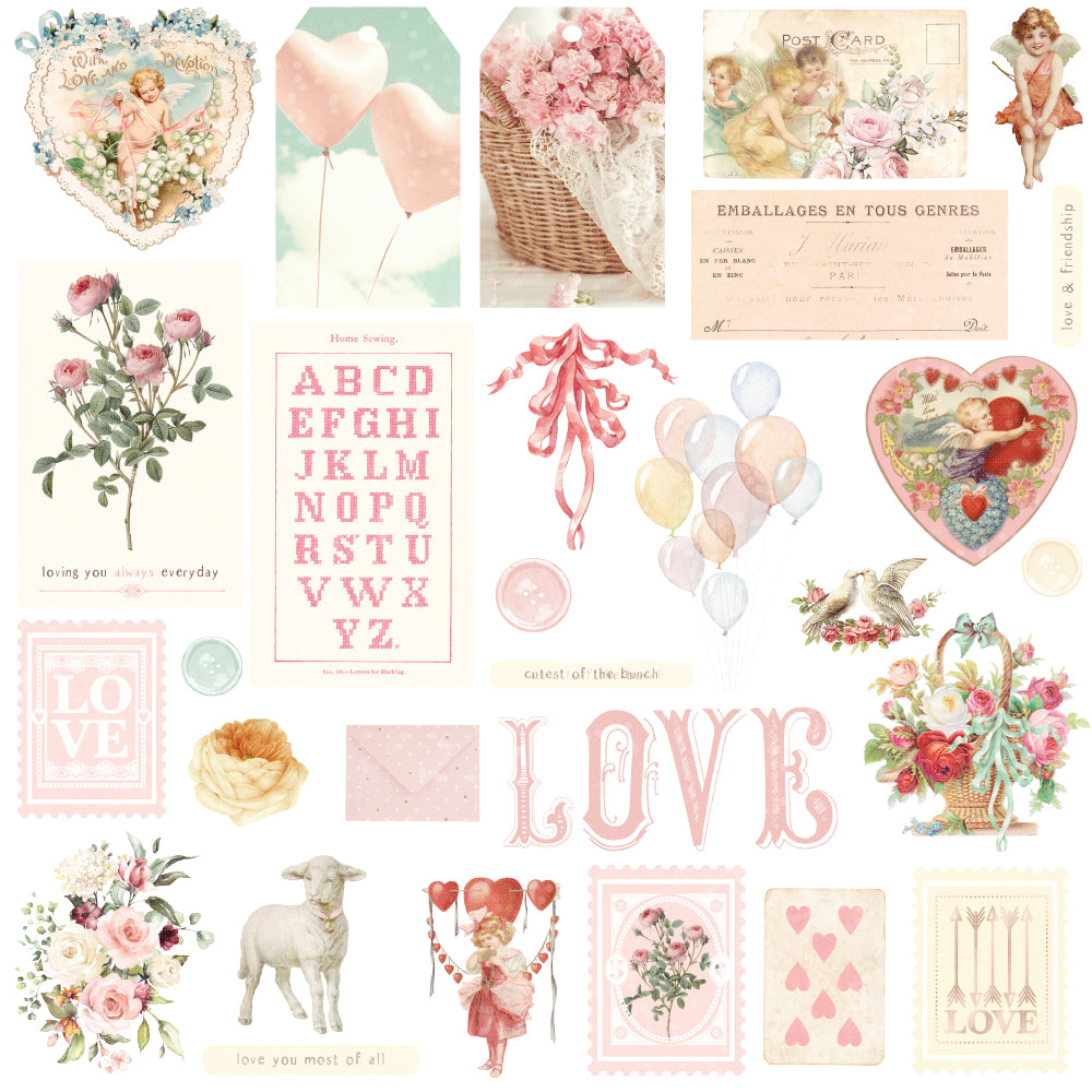 C7B590E6-15AF-403C-B28C-AADC836F4C5C Prima MAGIC LOVE Ephemera 29pc - Image 1