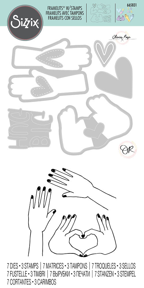 C812E7F4-93CC-4BDC-A425-B661345915D1 Sizzix BIG HUGS Framelits With Stamps 10pc - Image 1