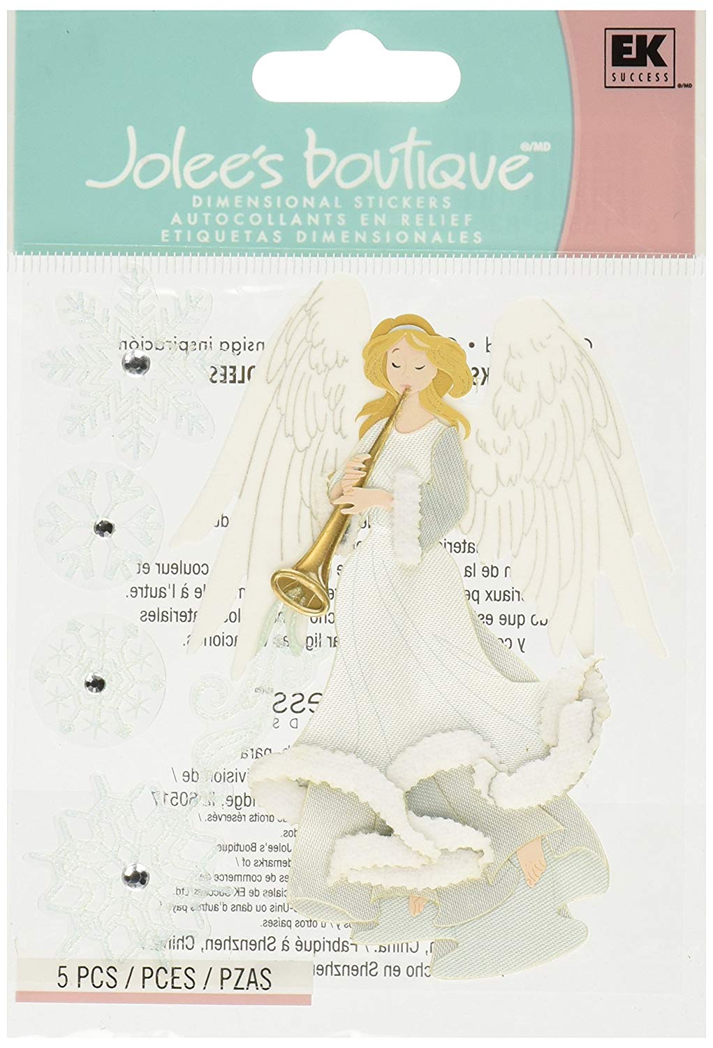 C8468649-600C-4A1F-8A6A-DD36A1349BF9 Ek Success Jolee's Boutique 3D WINTER ANGEL Stickers 5pc - Image 1
