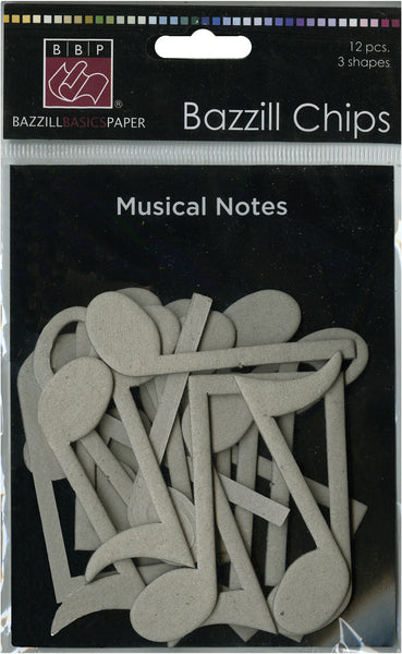 C8792BB2-CCCB-4930-A2A1-0B9FAC894882 Bazzill Chips MUSICAL NOTES 12pc - Image 1