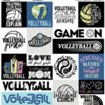 Reminisce LET’S PLAY VOLLEYBALL 12"X12" DieCut Stickers 18pc