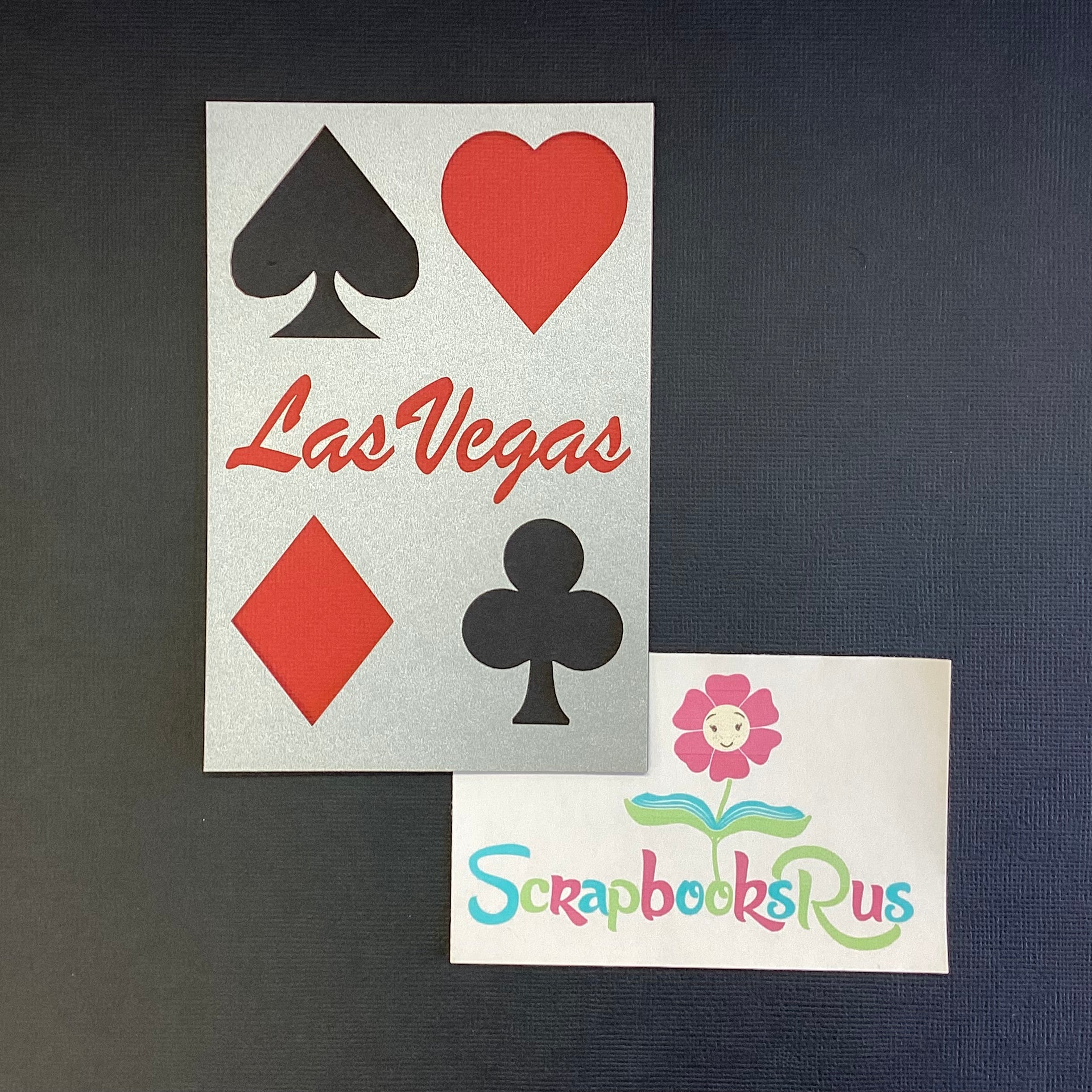 CA5792FF-D459-4CE7-9CE0-A2F6586E57E7 Laser Cut LASVEGAS PLAYING CARD Diecut Embellishment - Image 1