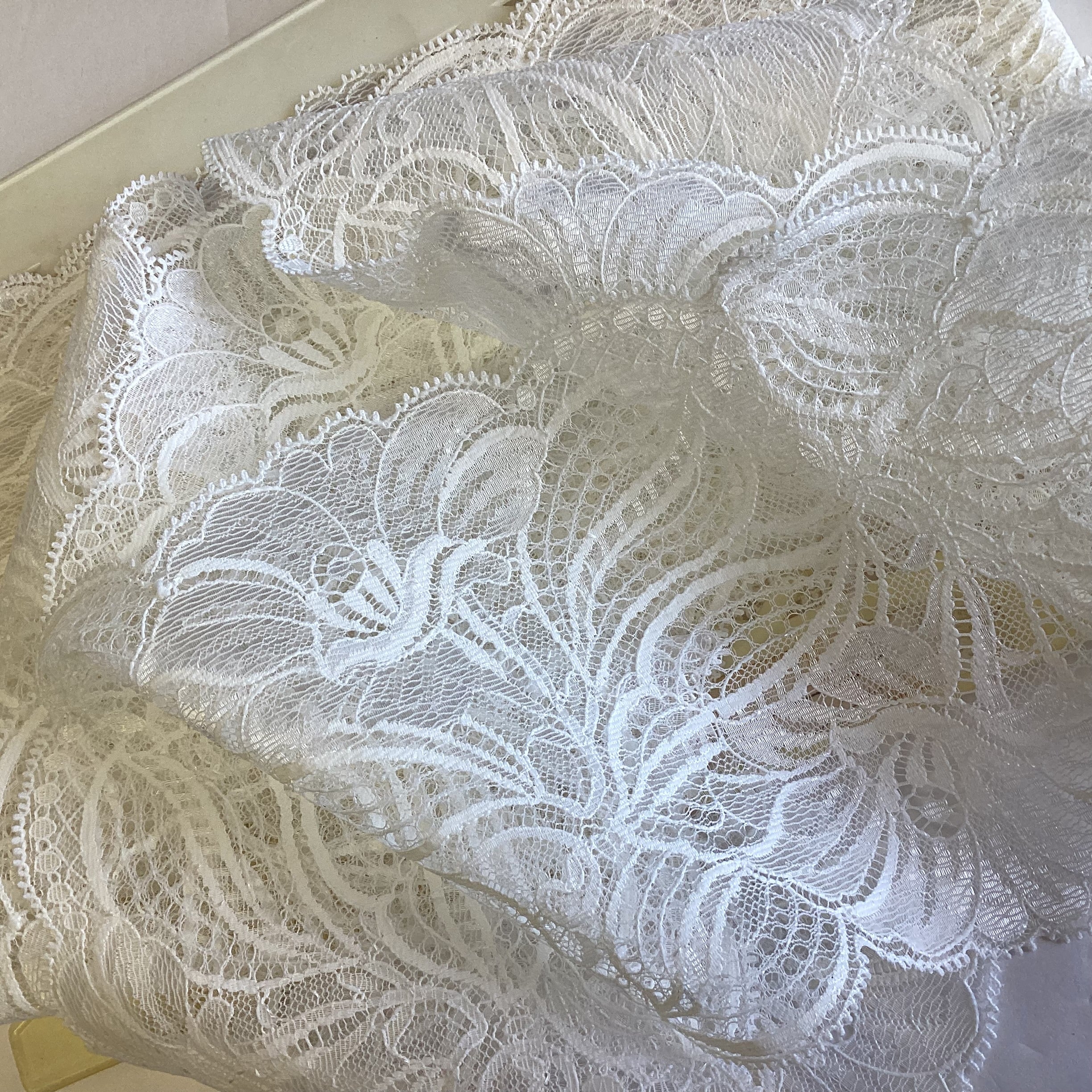 CAE435E1-35A8-4520-8AF0-C846C6286532 Scrapbooksrus Vintage ELEGANT WIDE LACE Ribbon Trim 5.25” - Image 1