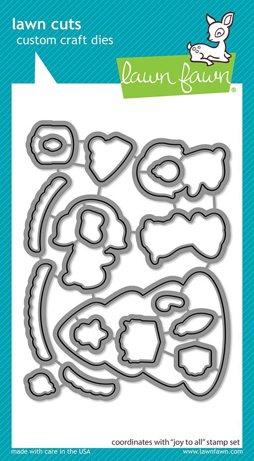 CB2ED8B2-D9CC-4031-A2AE-6F80896CB9F0 Lawn Cuts JOY TO ALL Custom Craft Dies 18pc - Image 1
