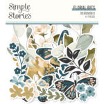 Simple Stories REMEMBER Floral Bits Diecut Ephemera 44pc