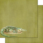 Scrapbook Customs SAFARI CROCODILE 12"X12" Scrapbook Paper