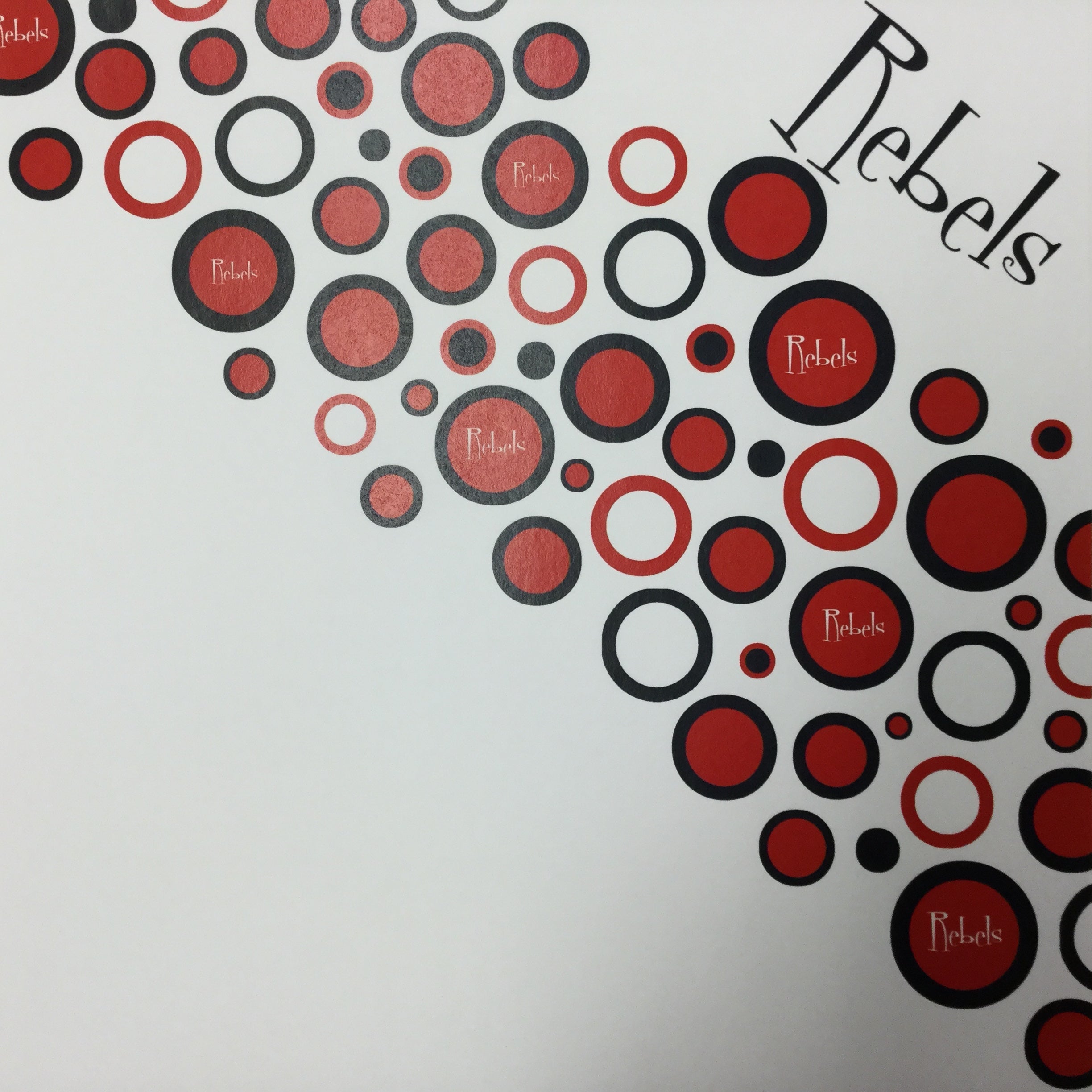 D197033C-3CDD-47CC-8F24-44004CDD336B Retro Arc REBELS Custom 12"x12" UNLV Scrapbook Paper - Image 1