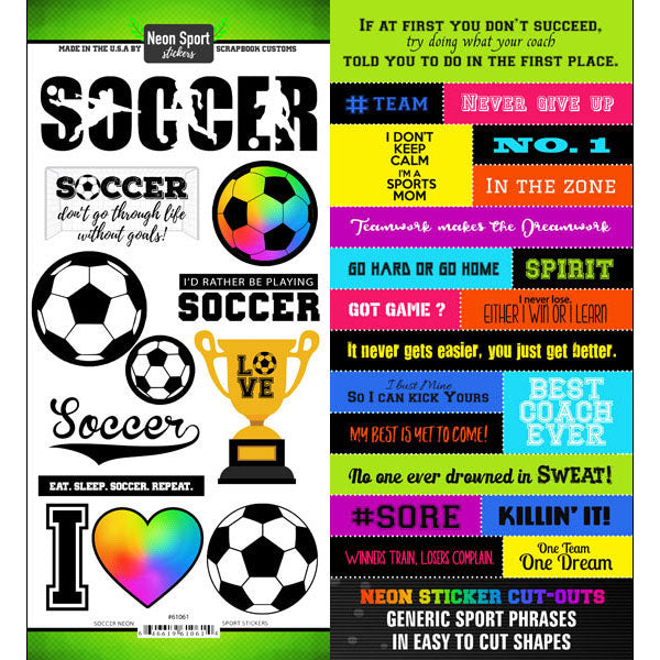 D258806E-9F53-4623-809E-B2171793ED6E Neon Sport Stickers SOCCER Scrapbook Customs - Image 1