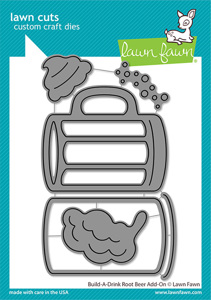 D2D29418-4E1C-4ACB-B84E-C7F652549DAE Lawn Fawn Lawn Cuts BUILD A DRINK ROOT BEER ADD-ON Custom Craft Dies 5pc - Image 1