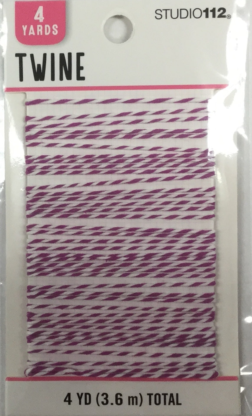 D30FDFD5-7E32-463E-BF11-EA0FF612364D K& Company Studio 112 WARM PURPLE & WHITE Butcher Twine 4 yds. - Image 1