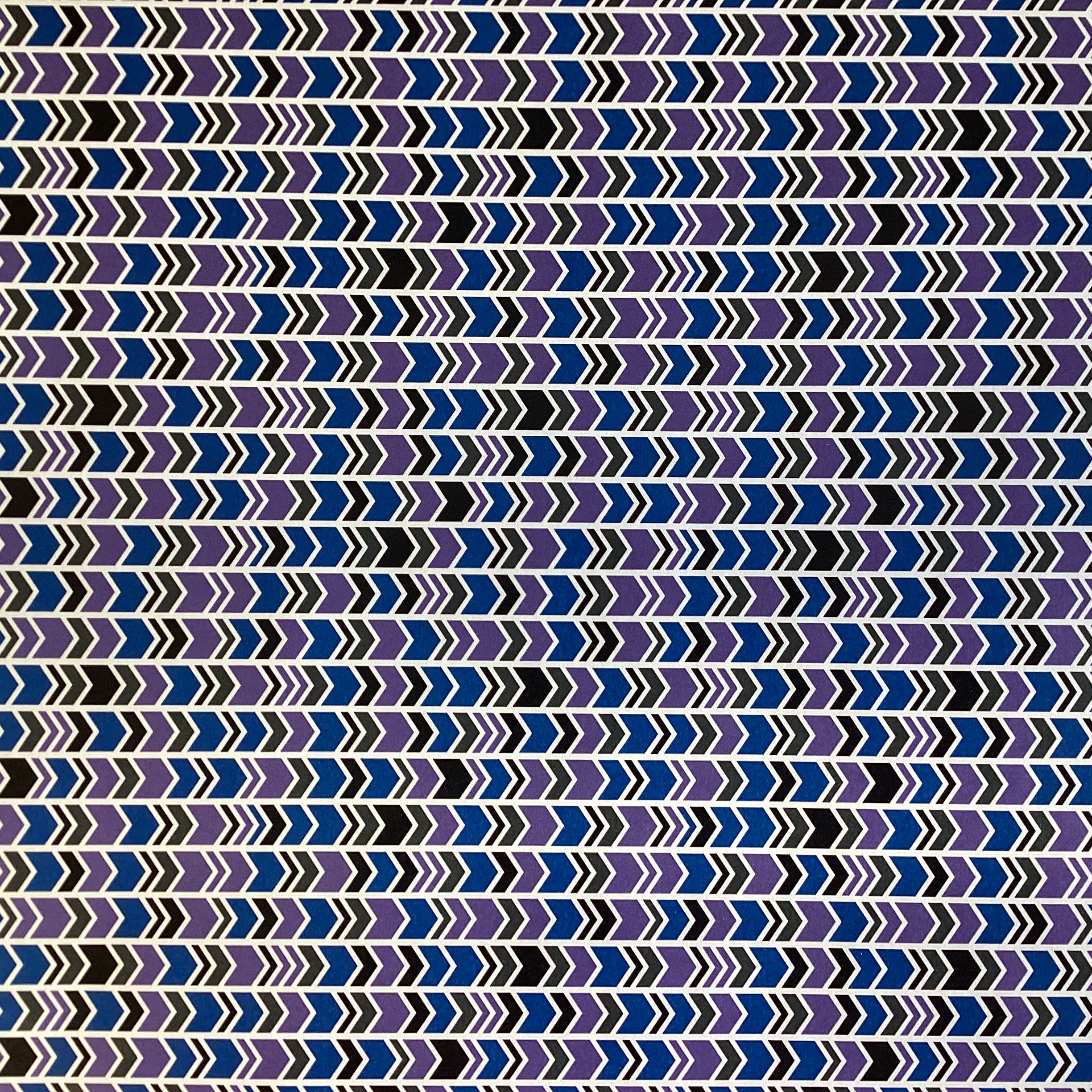 D3B4C963-F8C9-427A-81F1-59B44A787FBF CHEVRON ARROWS Purple Royal Blue 12”X12” Scrapbook Paper - Image 1