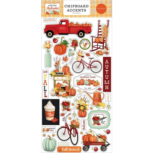 D41BDB8D-DC85-4818-BDD5-7F073EDBDF97 Carta Bella 6"X12" WELCOME AUTUMN Chipboard Accents - Image 1