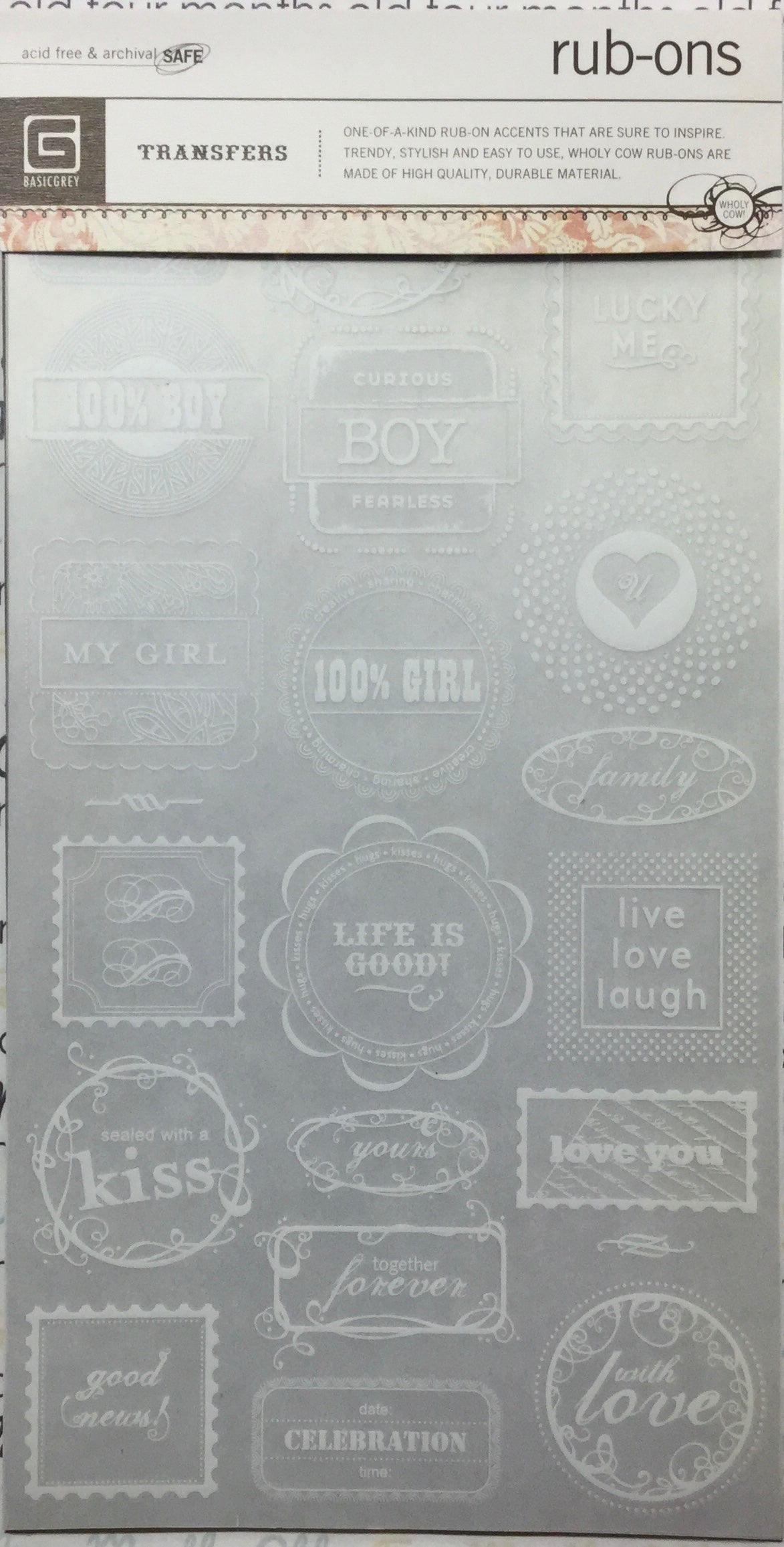 D44FC398-6025-4ACE-81BD-63248A212D2A Basic Grey BABY BOY RUB-ONS - Image 1