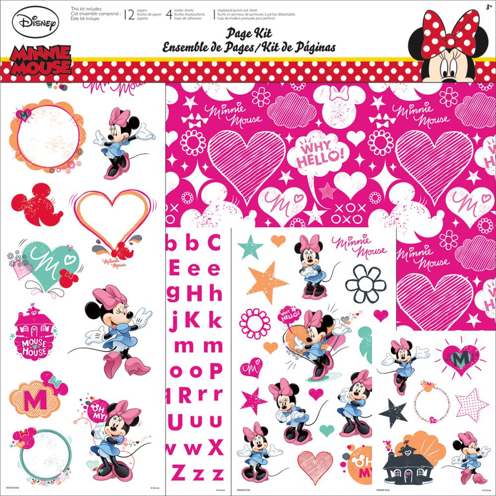 D6288545-C735-4DB6-9DF6-CE76FACBEF37 Disney MINNIE MOUSE 12”x12” Scrapbook Page Kit - Image 1