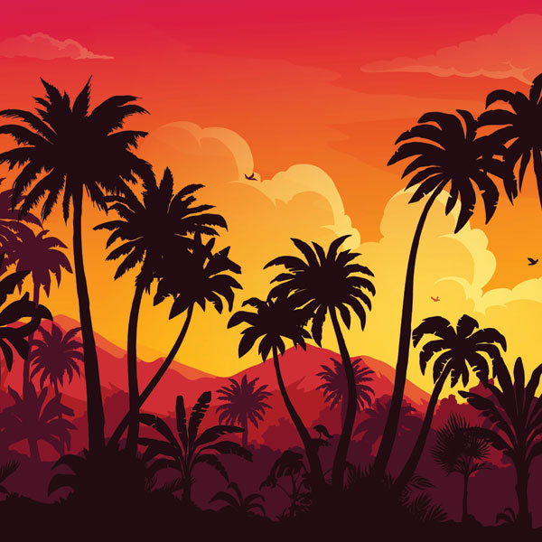 D7E192C1-13CE-454A-A37C-F5E5B68B16D9 Scrapbook Customs DARK TROPICAL SUNSET 12X12 Scrapbook Paper - Image 1