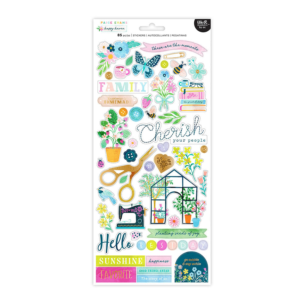 DA3D337D-79E3-4173-8E98-E23FB10A82DB Paige Evans HAPPY HAVEN 6”X12” Stickers 85pc - Image 1