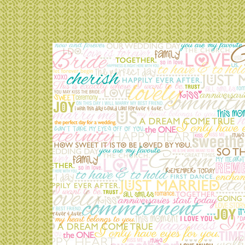 DA7BCDC4-3E63-4F94-9441-55CFC9469BC4 Bella Blvd Love & Marriage VOWS 12"X12" Scrapbook Paper - Image 1