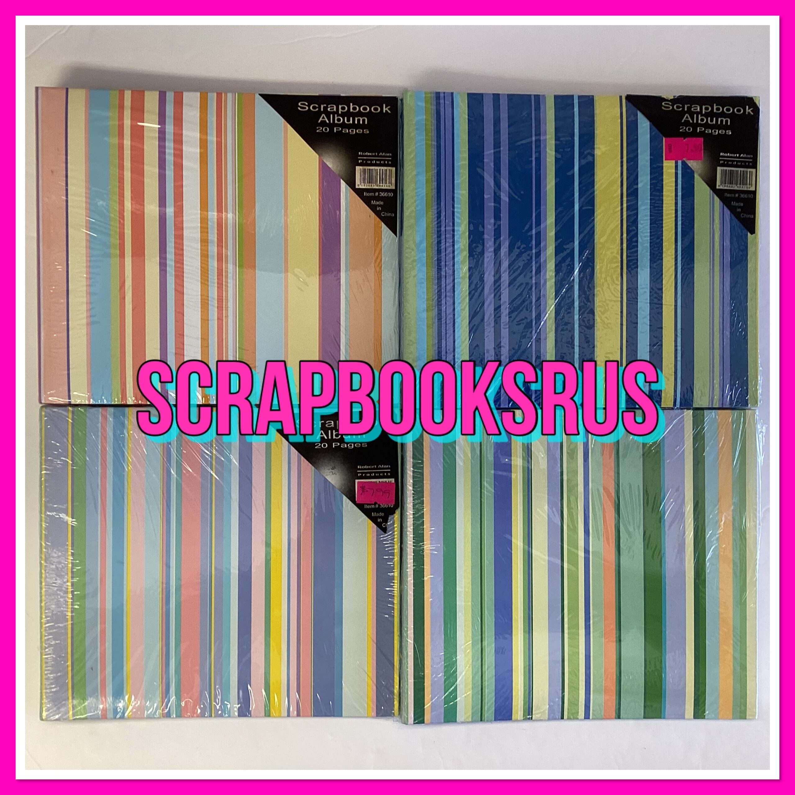 DAAC5363-09F2-45D7-AD57-D2AC49660AB2 Robert Alan STRIPED 6"X6" Mini Scrapbook Album - Image 1