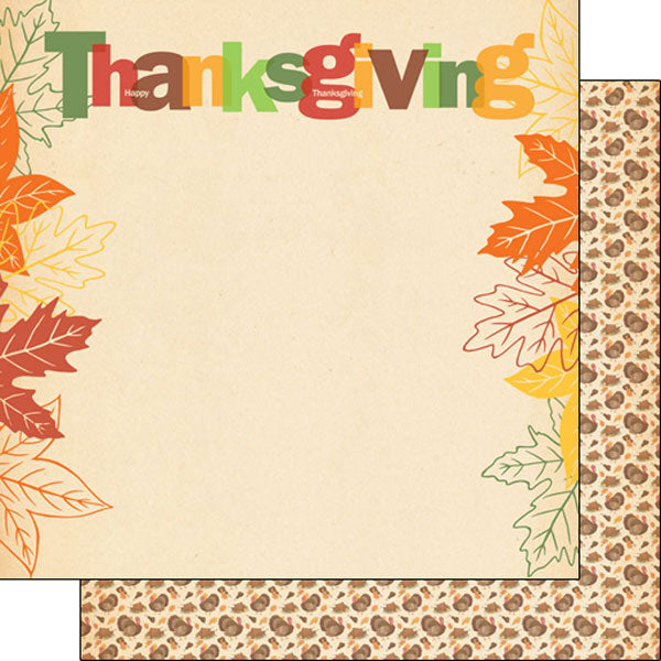 DB548C92-BFA7-4073-AB3B-BE7419D16523 Scrapbook Customs Thanksgiving LITTLE TURKEY 12”X12” Paper - Image 1