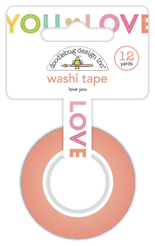 DB7063C2-A329-4DA4-94FB-D9F363EDA07F Doodlebug LOVE YOU Washi Tape 12 Yards - Image 1