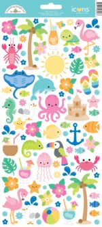 Doodlebug SUMMER FUN Icons Cardstock Stickers