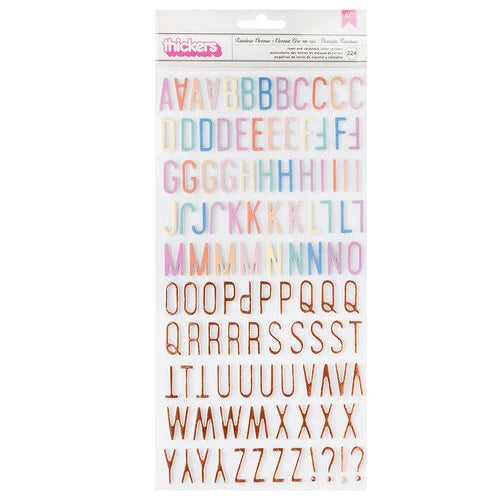 DE290BB8-D739-41A0-85DE-A8B9F8156E67 Thickers American Crafts Rainbow Avenue Letter Stickers 224pc - Image 1