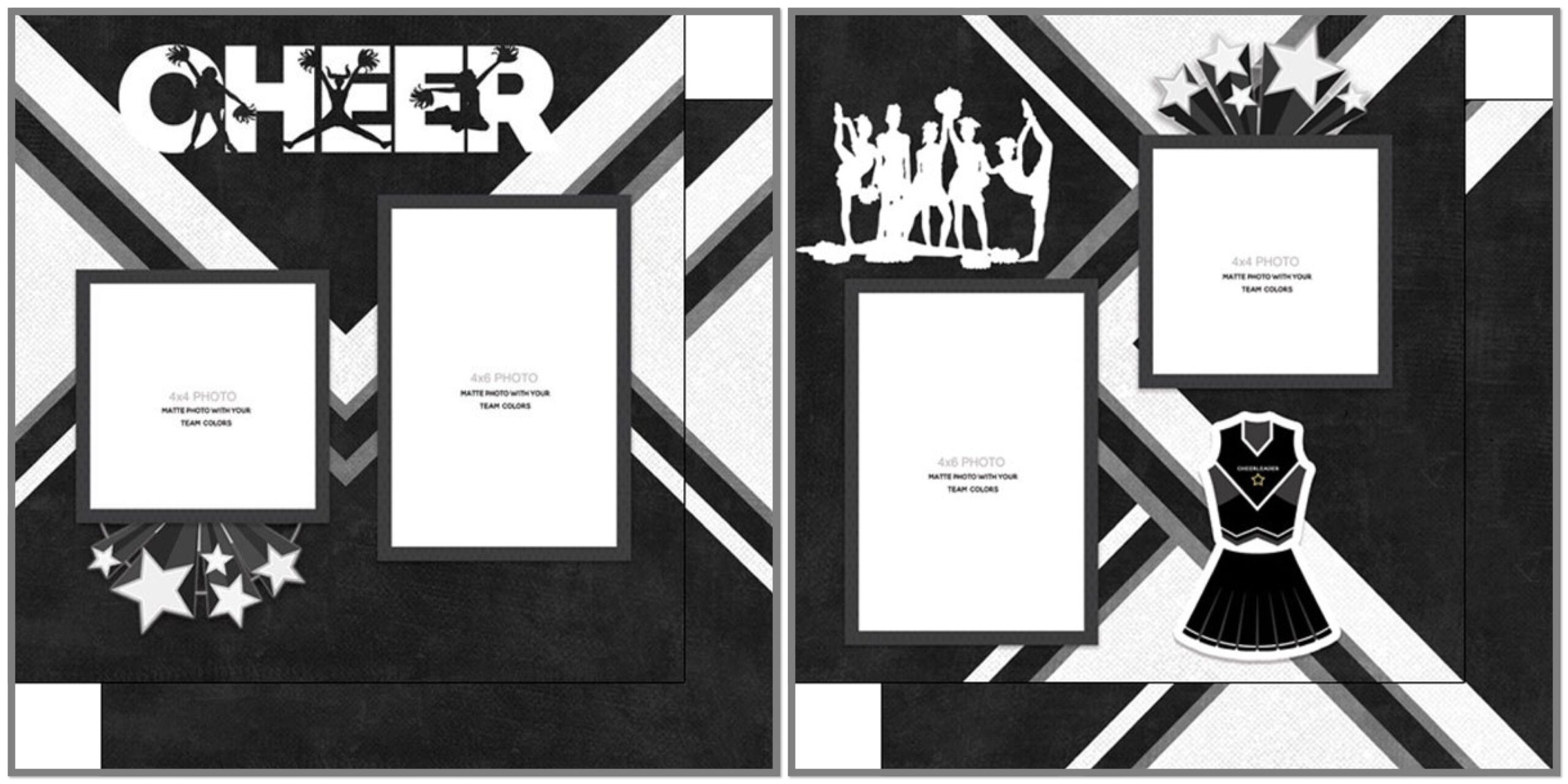 E143F158-9058-4E6F-ABD1-29C0053E2F40 Scrapbook Customs CHEER QUICK PAGES 12"X12" Cheerleading Paper 2pc - Image 1