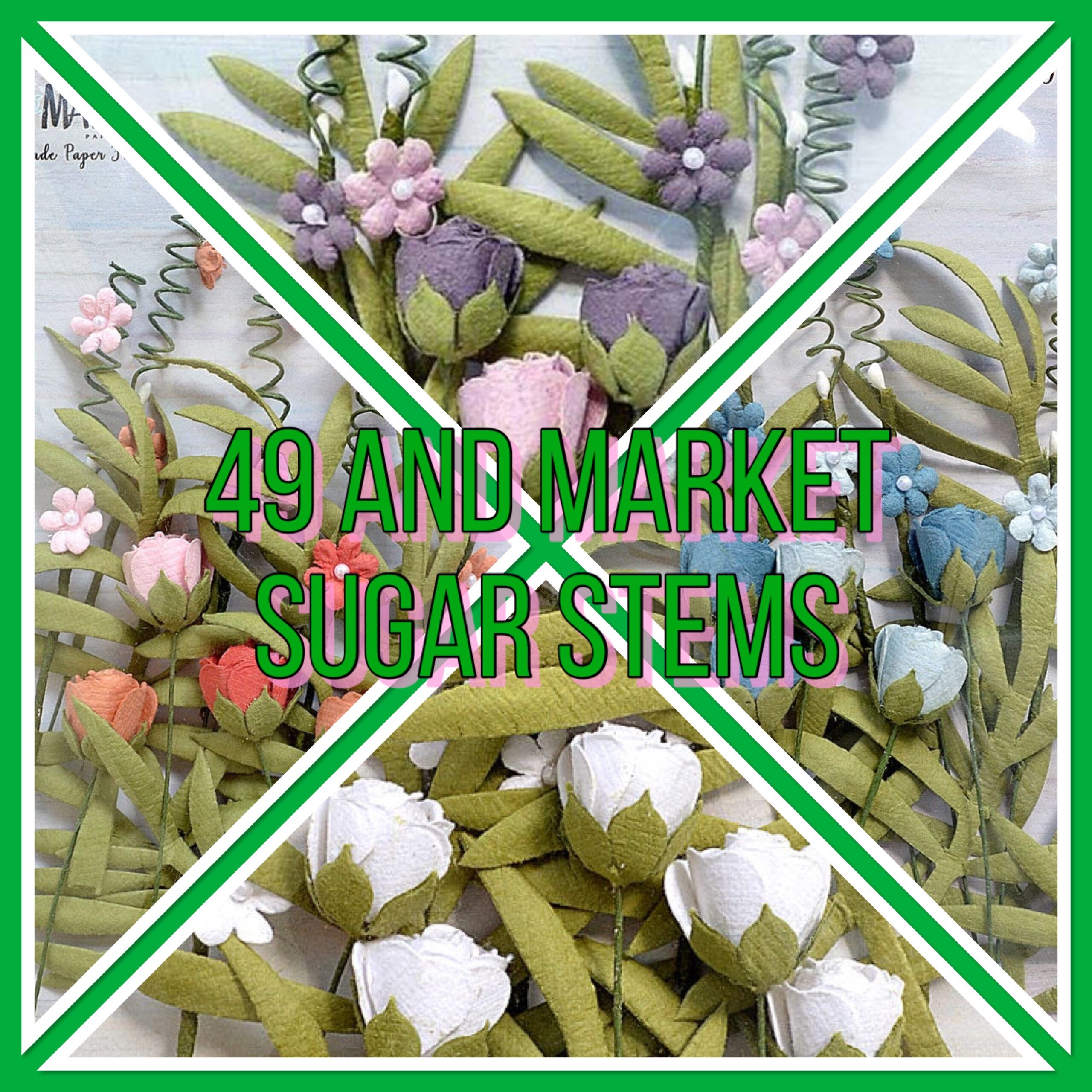 E2349B60-E999-4B5B-A33D-68B1307D20B6 49 and Market SUGAR STEMS Handmade Paper Flowers 16pc - Image 1