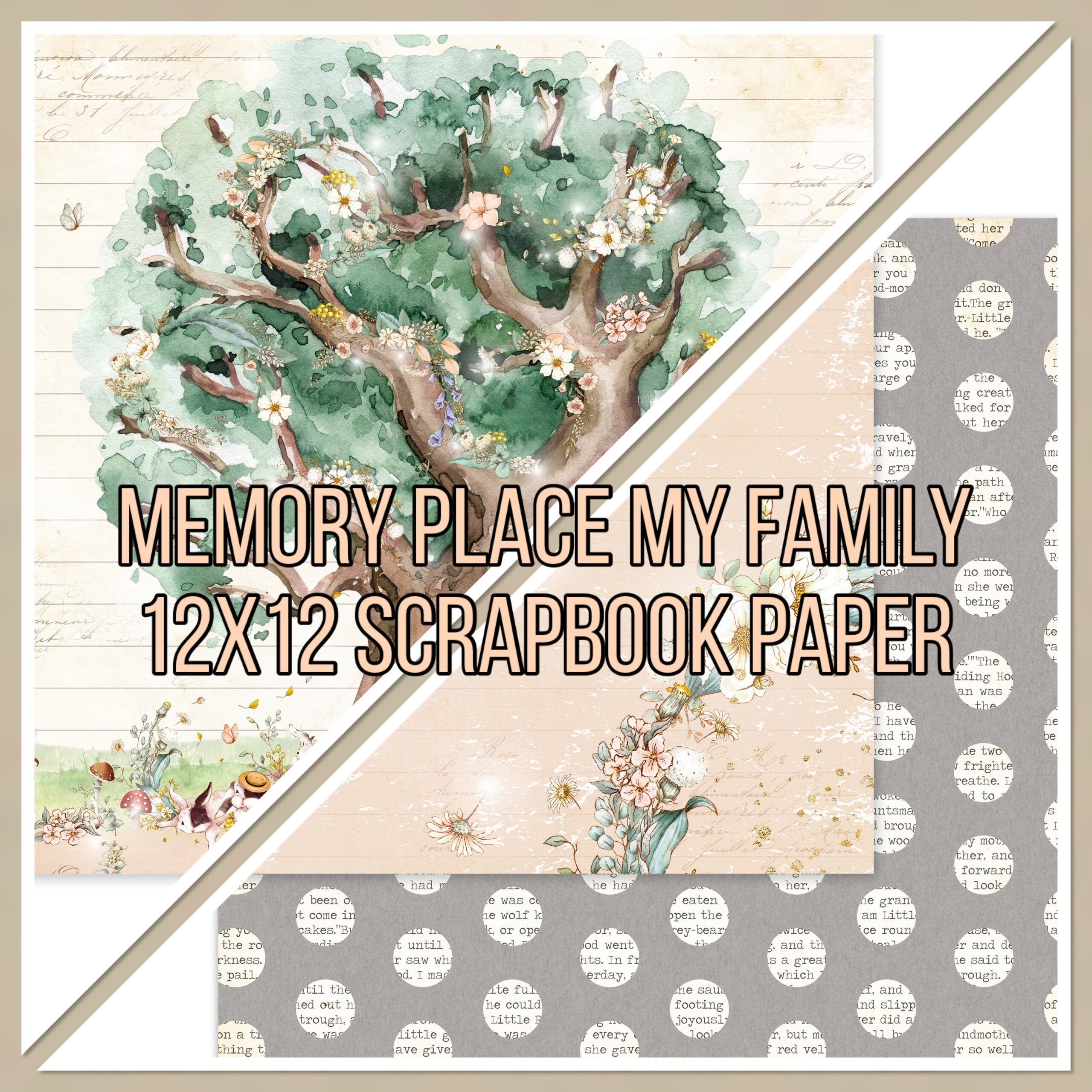 E23F89AA-011B-4FF8-9130-9C9529A2D950 Memory Place MY FAMILY 12X12 Scrapbook Paper - Image 1
