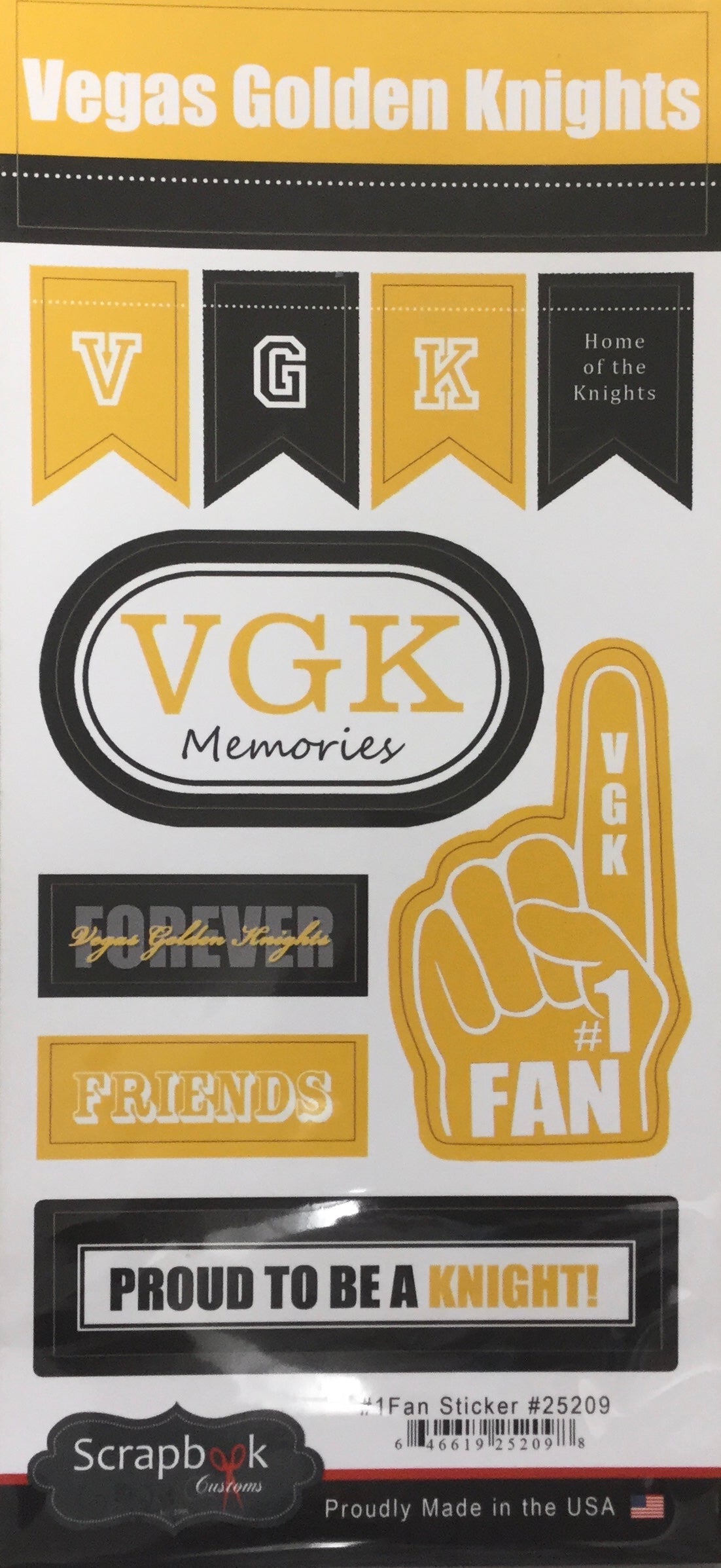 E305BF50-9A8C-4617-9E00-0956D67051A1 VEGAS GOLDEN KNIGHTS 6"X12" Fan Stickers Scrapbook Customs - Image 1