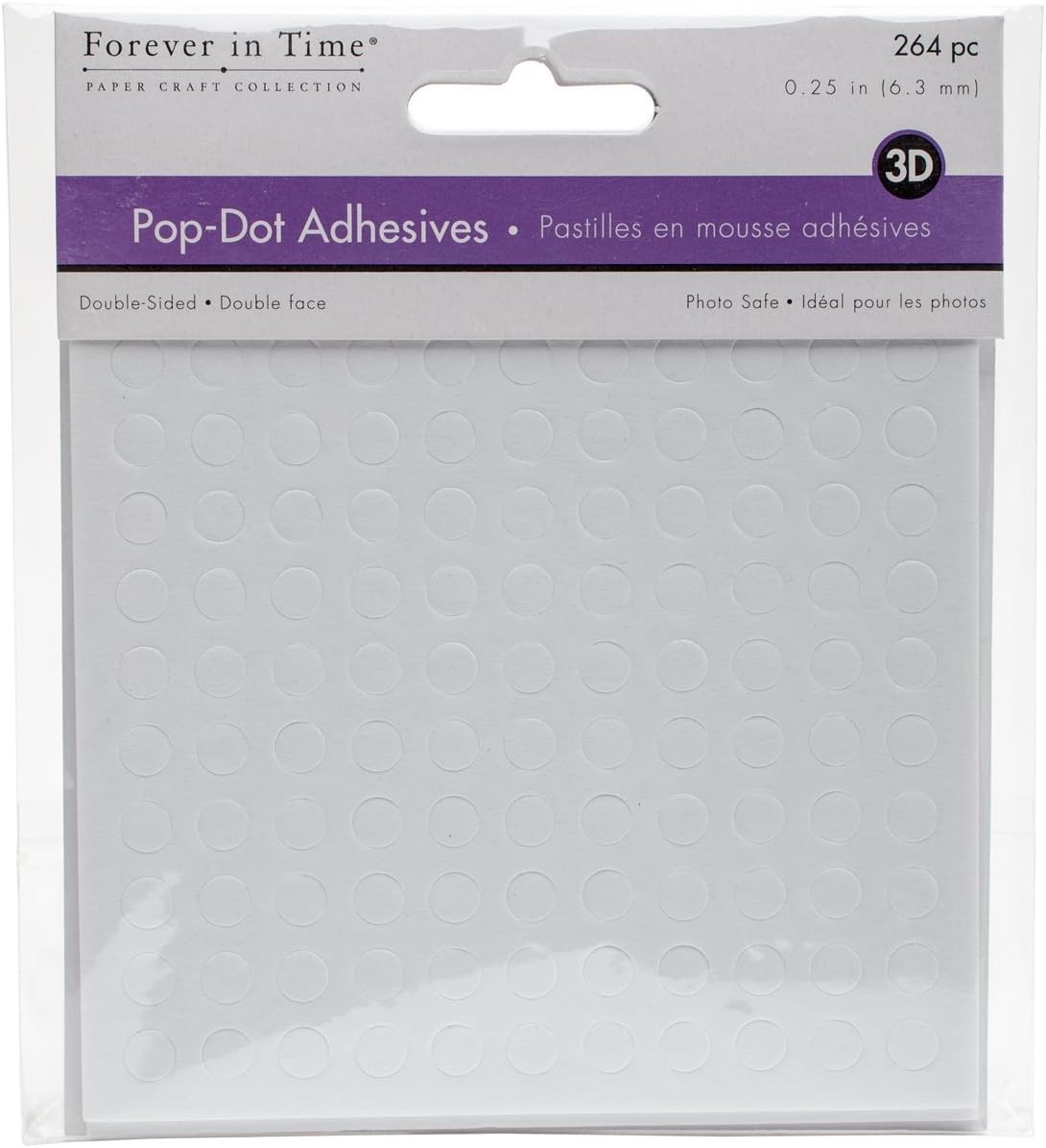E5F0F6DE-CC36-4AA1-8D46-9B9D73C6324E MultiCarft Forever In Time 3D POP-DOT ADHESIVES 0.3” Double-Sided 264pc - Image 1