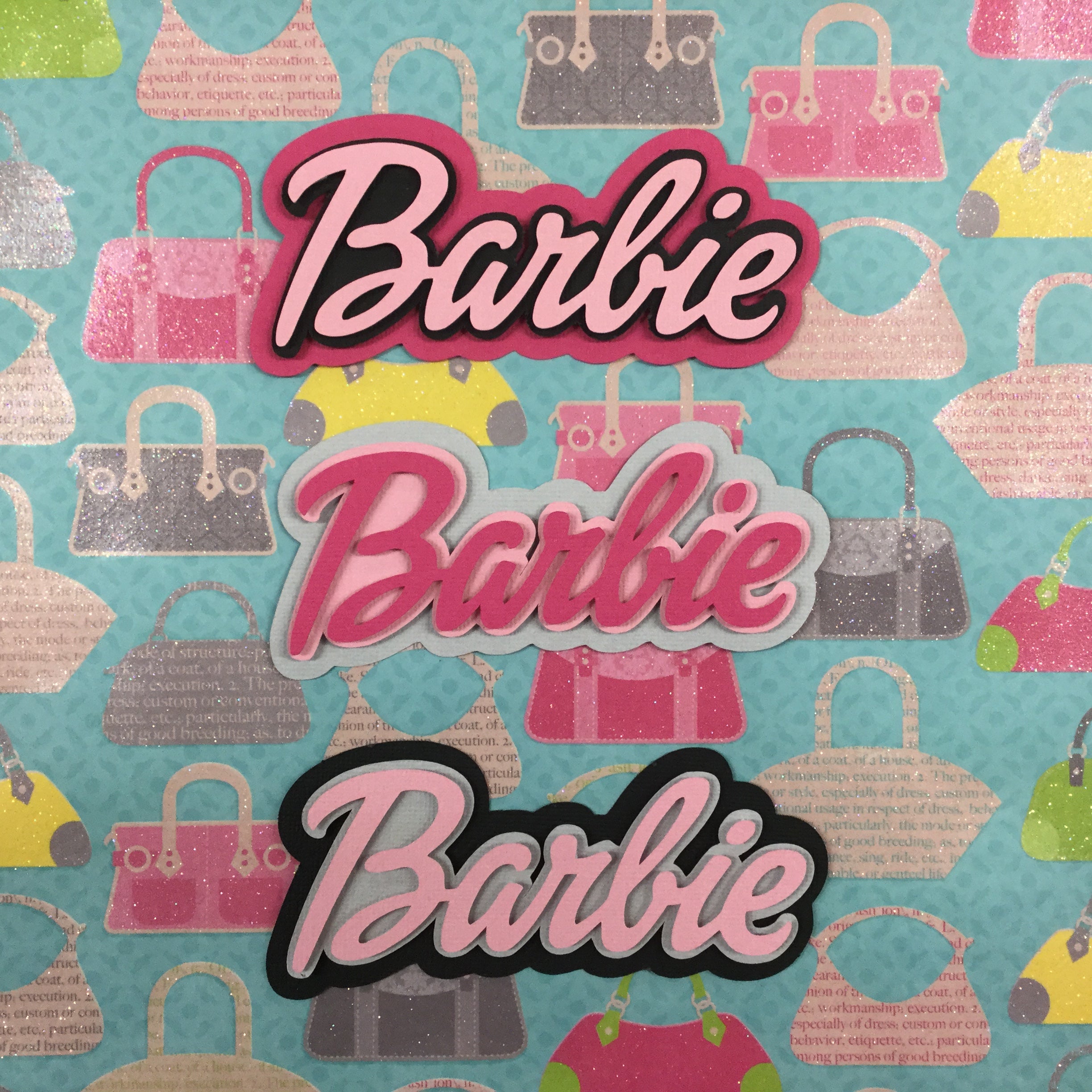 EAC506DF-B874-42FB-B68A-B8CFC443DD06 BARBIE Word Custom Die Cut - Image 1