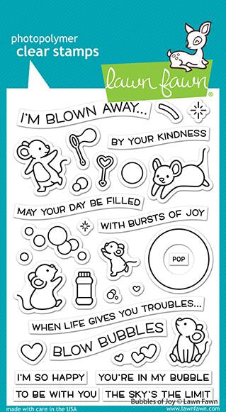 EAD8B021-9A9D-4858-A098-C0D00ACE5B87 Lawn Fawn BUBBLES OF JOY Clear Stamps 30pc - Image 1