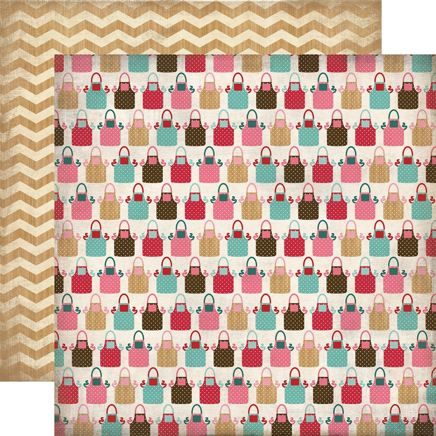 EAFAA8BA-5906-45E2-9D95-02316681F2C5 Carta Bella Home Sweet HANDMADE APRONS 12"x12" Paper - Image 1