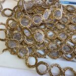 Scrapbooksrus Vintage METALLIC GOLD PORT HOLE Ribbon Trim 1”X1yd