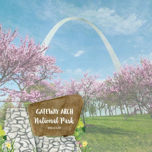 ED3425A0-888F-408B-9E2B-56277DDDB2CC GATEWAY ARCH National Park Watercolor 12"X12" Paper - Image 1
